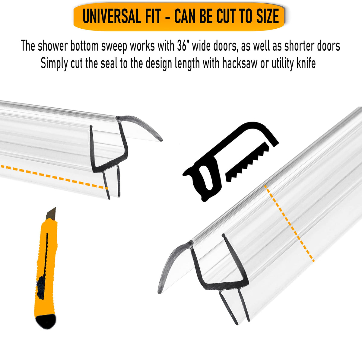 Eatelle 36-inch seal demonstrates easy trimming for a custom fit.