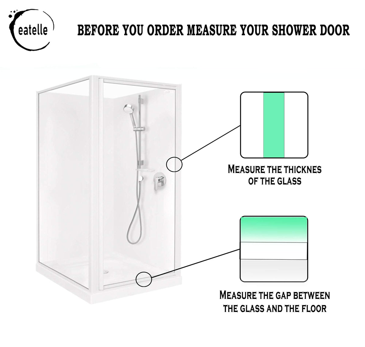 Eatelle frameless-door attachment provides a snug seal without tape.
