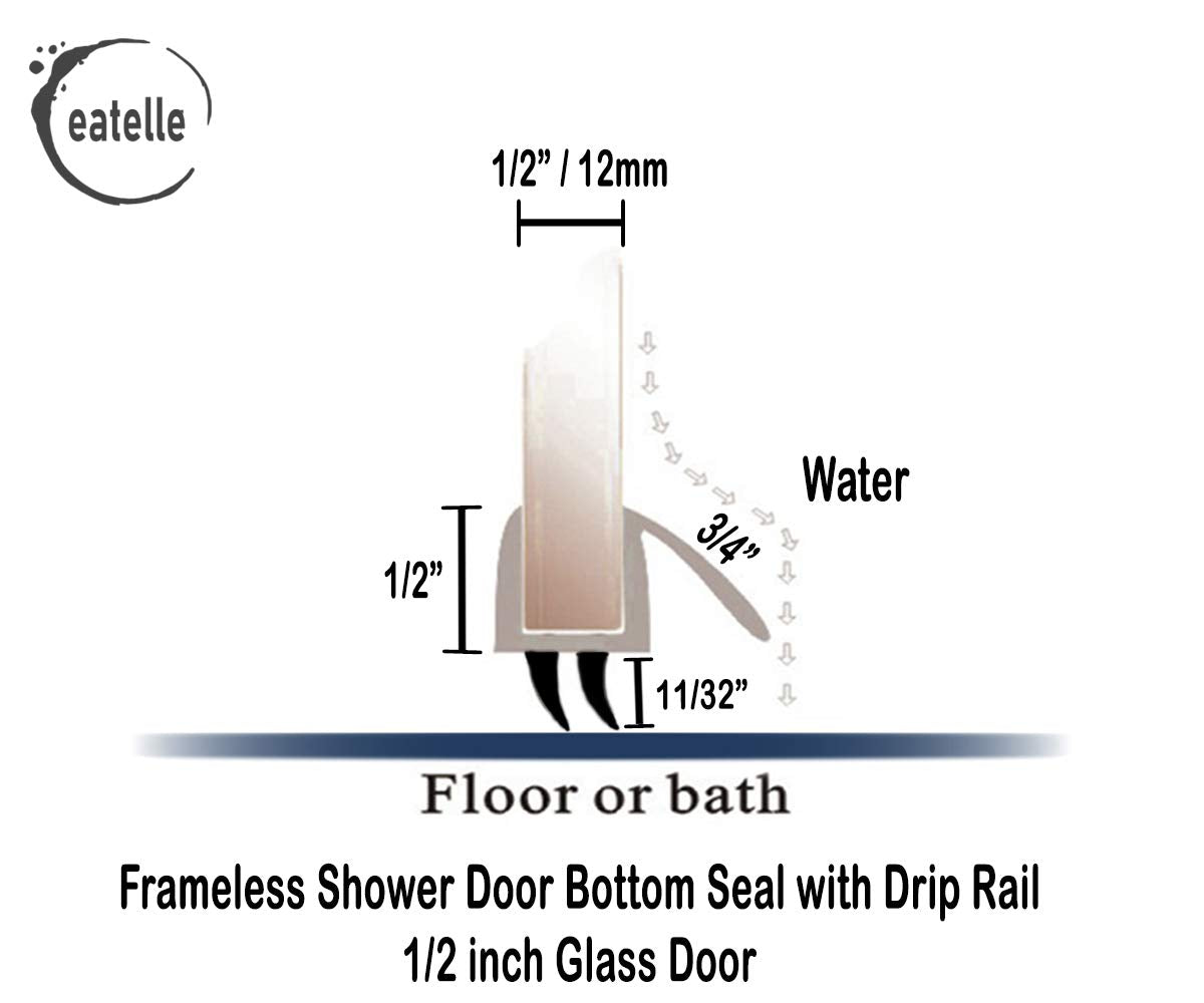 eatelle ultra-clear polycarbonate shower seal shows near-glass transparency.