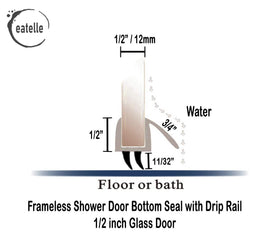 eatelle ultra-clear polycarbonate shower seal shows near-glass transparency.