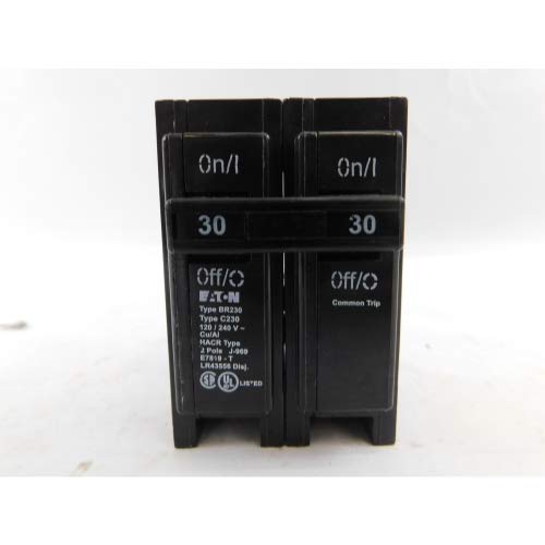 Eaton BR230 breaker side view highlighting sturdy construction and easy handling.