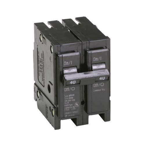 Eaton BR240 circuit breaker in action, protecting 120/240 VAC circuits with reliable thermal magnetic trip.