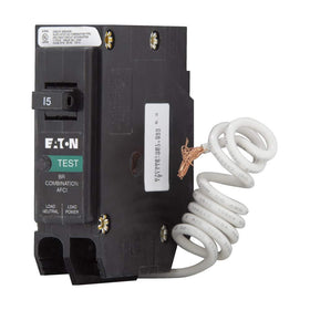 Eaton BRN115AF side view, 10kAIC rating with convenient pigtail connection.