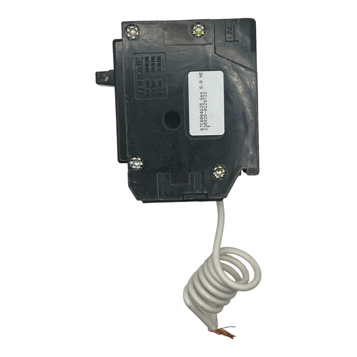20A breaker installed in a panel shows compact form