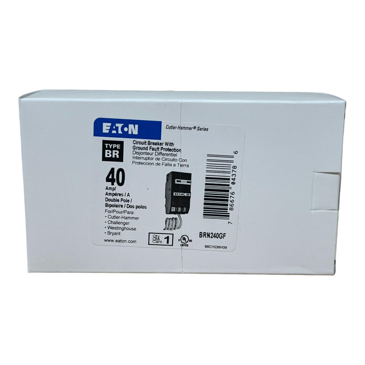 Eaton BRN240GF side-connection demonstrates pigtail neutral wiring
