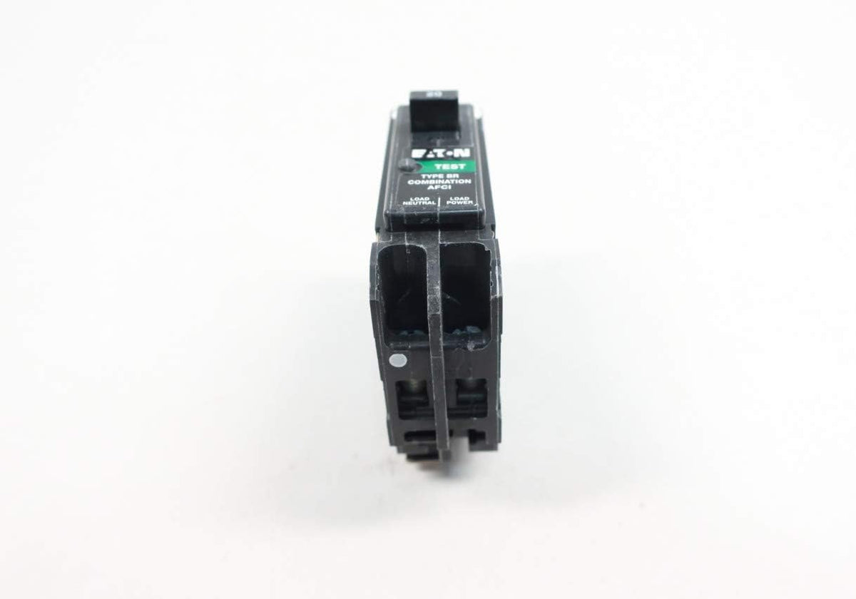 Eaton BRP120AF packaging including breaker and instructions.