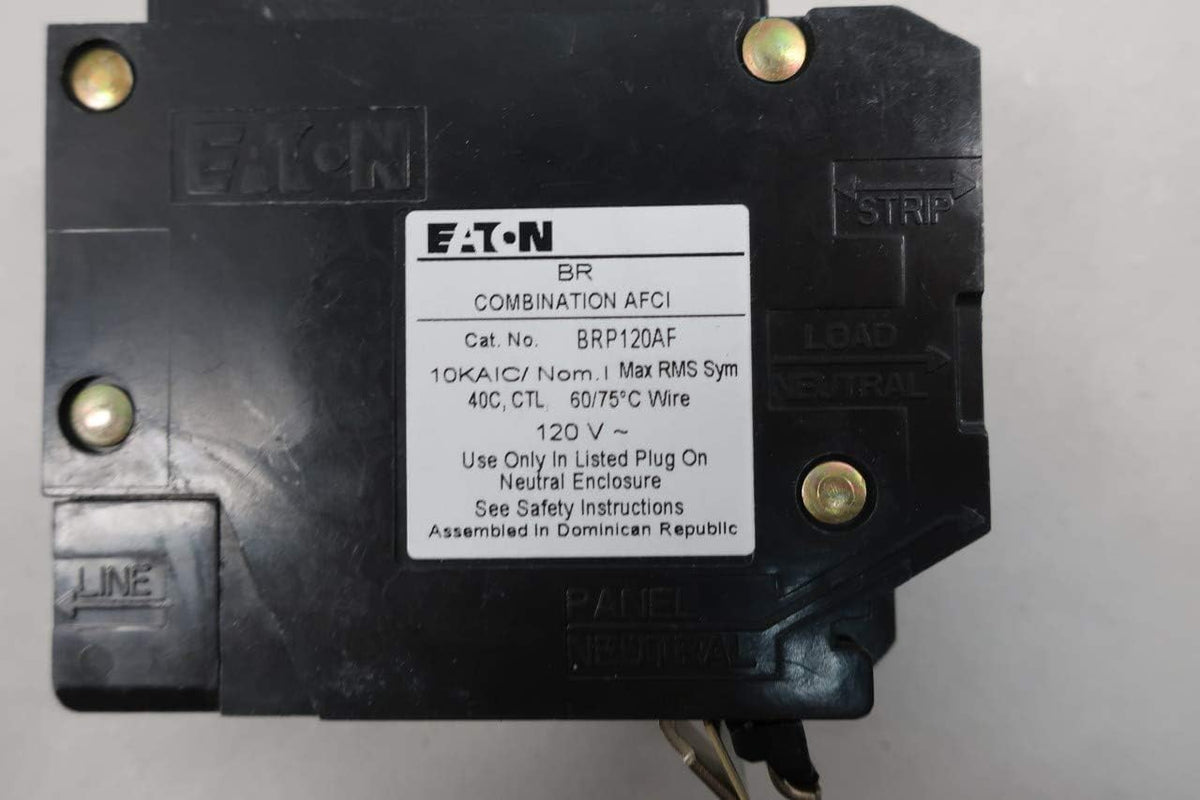 Eaton BRP120AF wiring terminals for secure circuit connections.