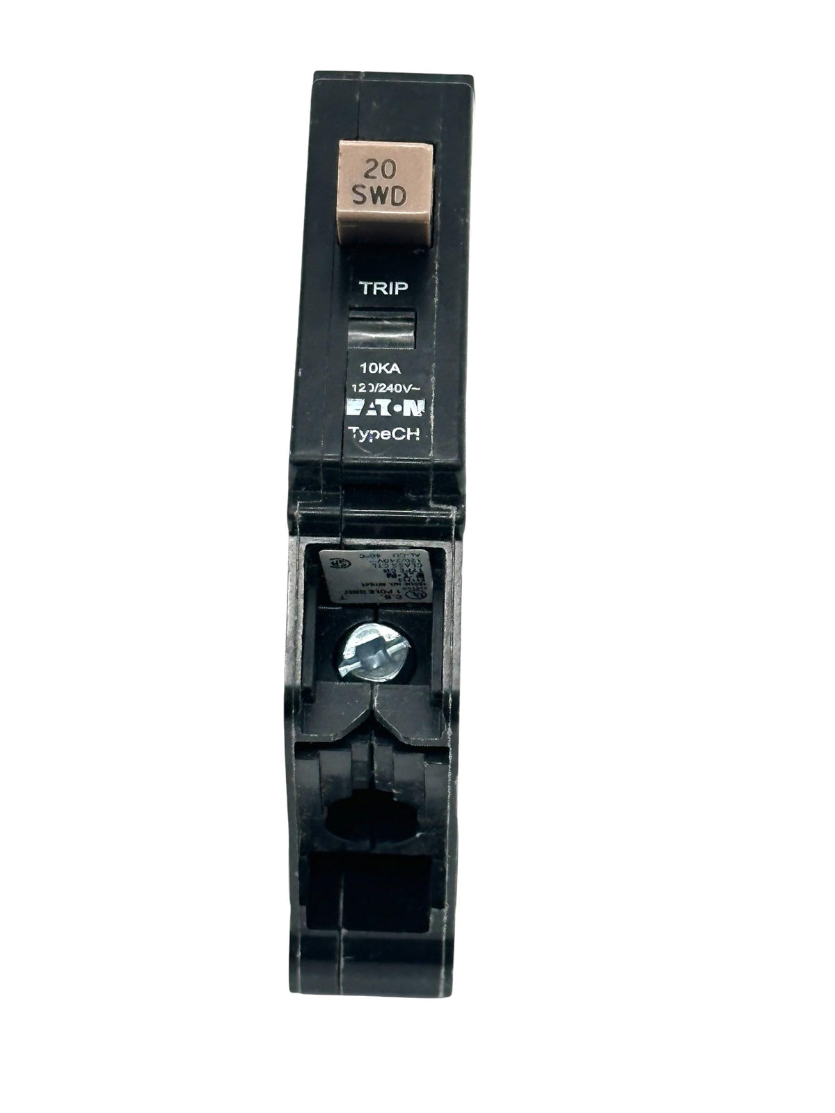 Eaton Cutler Hammer CHF120 1-pole 20A side view highlights compact profile