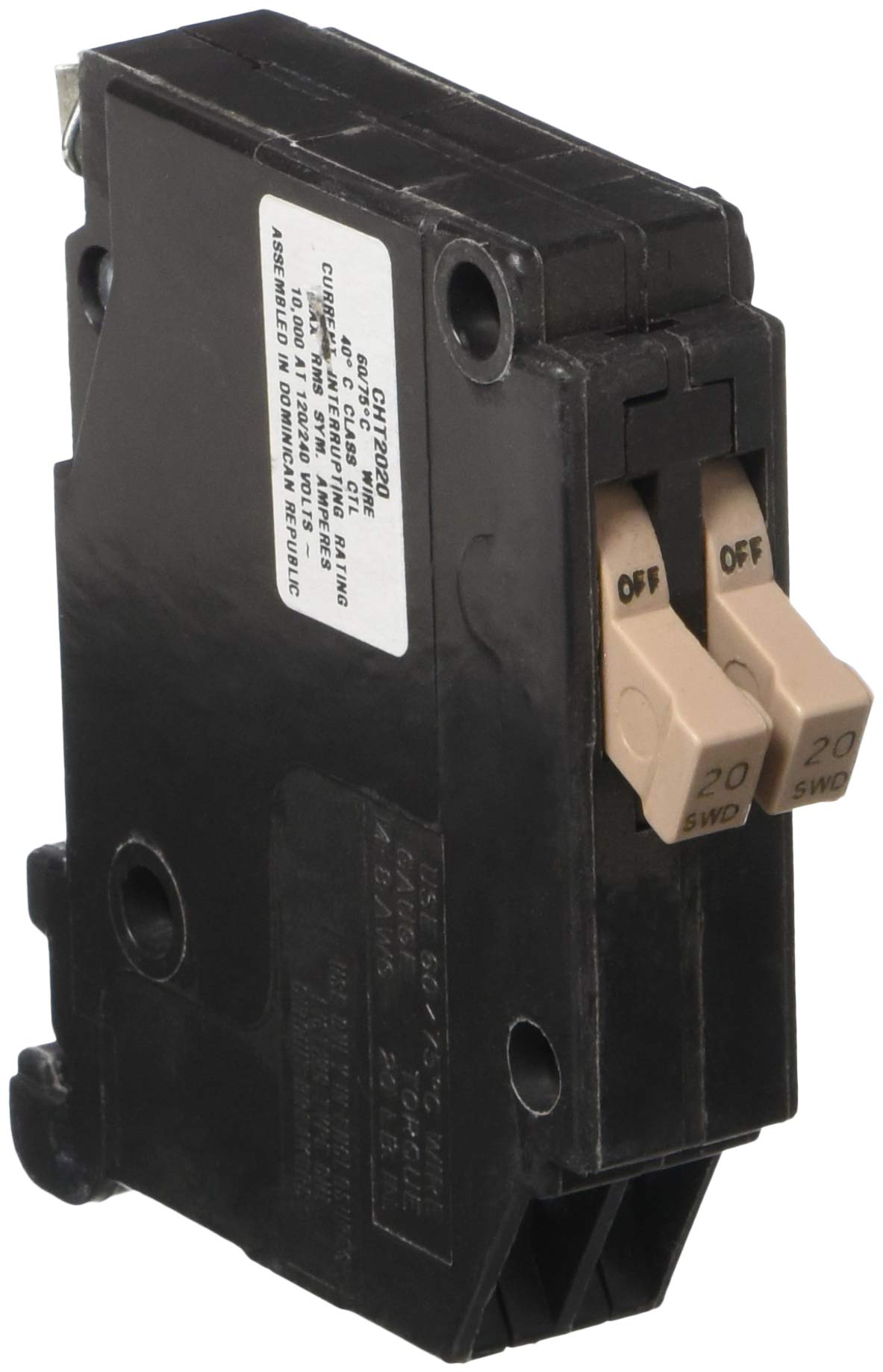 Eaton GIDDS-606124 CH Series twin breaker for 120V circuits with reliable protection