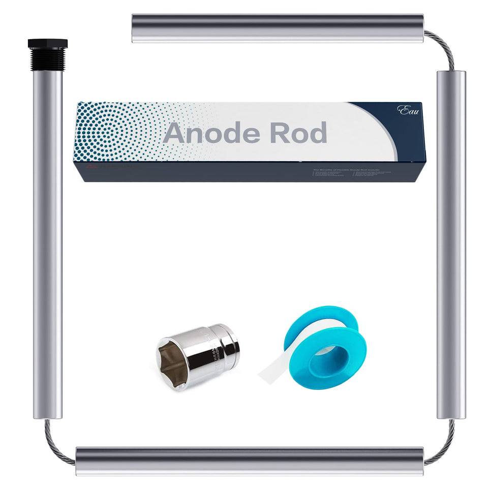 Eau 44 inch aluminum zinc anode rod assembled in four parts for easy replacement