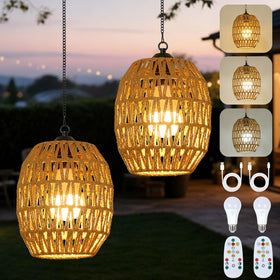 Eayaya battery-operated outdoor chandelier for gazebo with wire-free ambience.