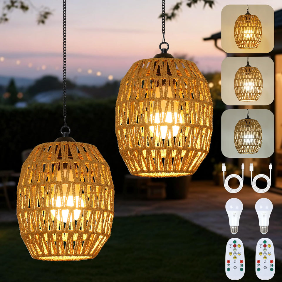 Eayaya battery-operated outdoor chandelier for gazebo with wire-free ambience.
