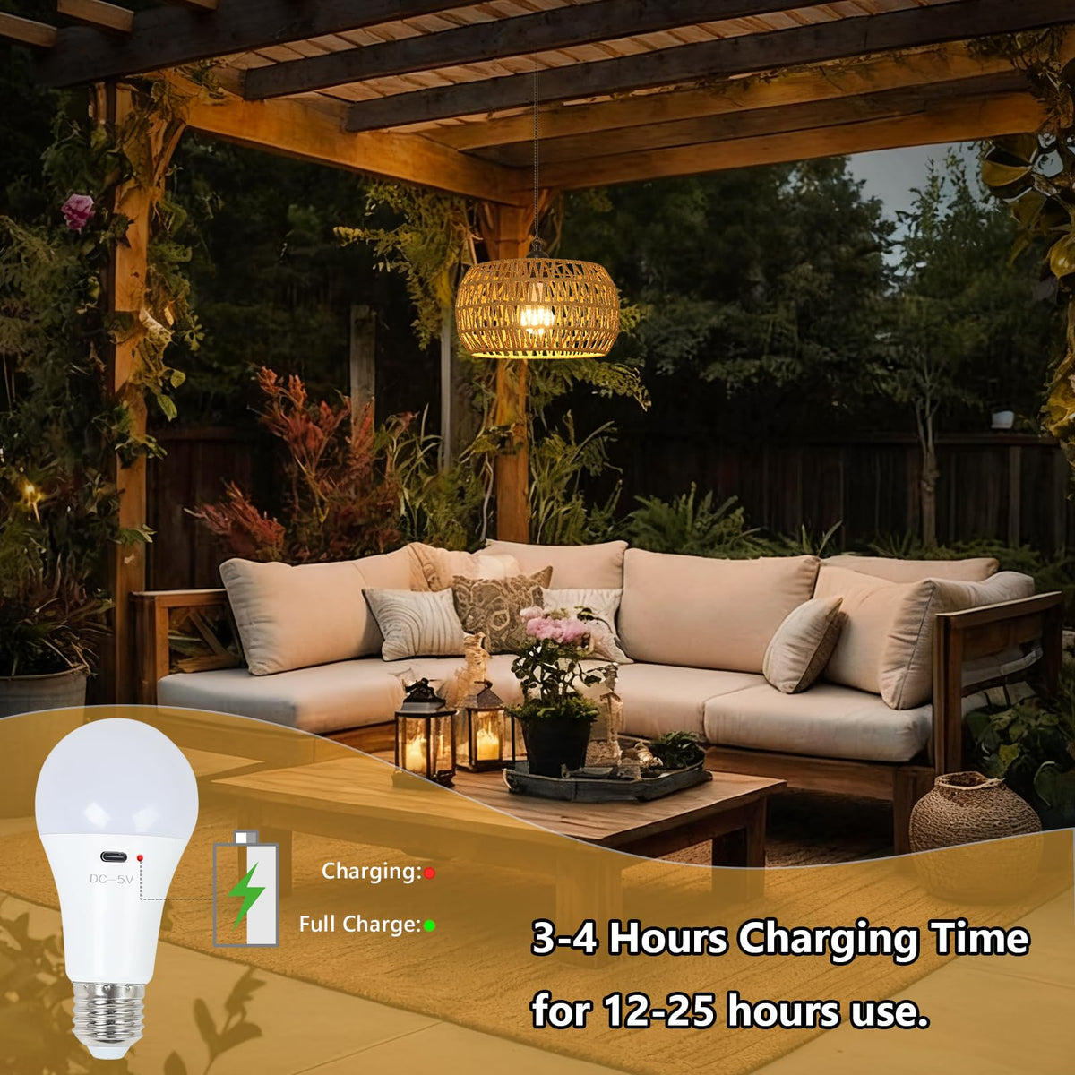 Eayaya rechargeable porch light offers portable, wire-free lighting.