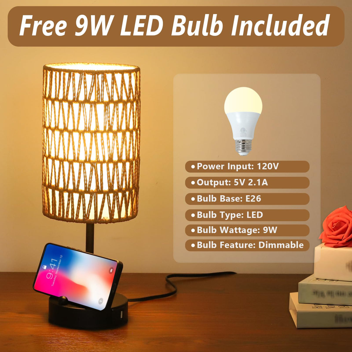 Eayaya three-way dimmable table lamp offers mood lighting