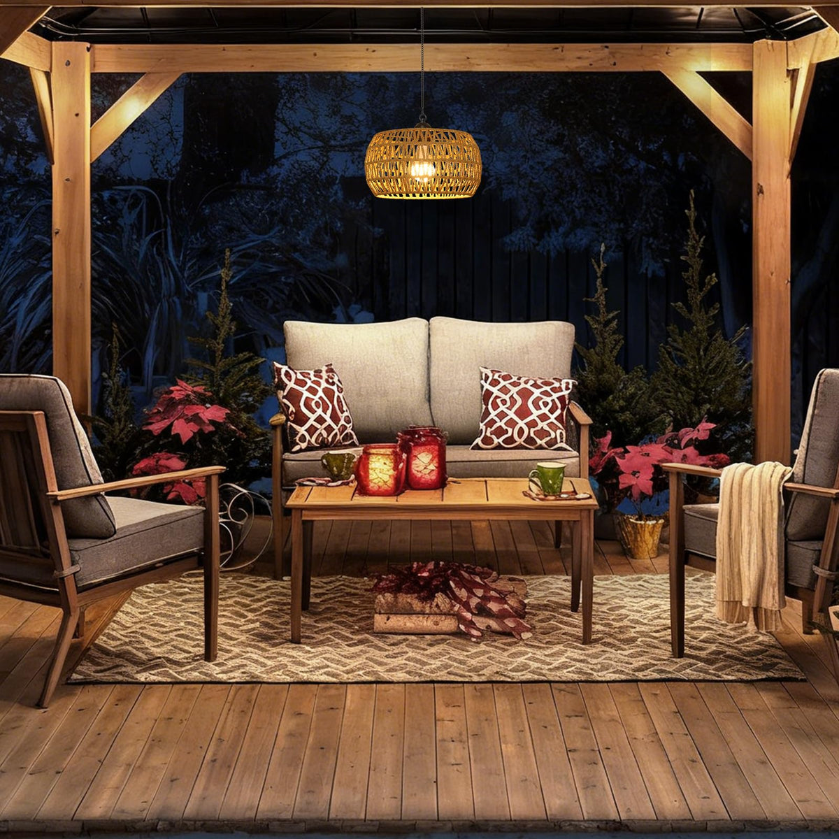 Eayaya timer-enabled chandelier saves energy during evenings.