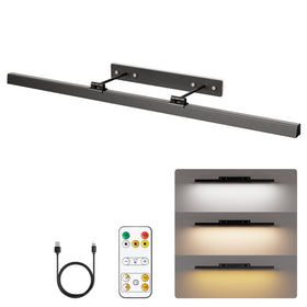 EAYOYAE picture light glowing over an art frame with cable-free warmth
