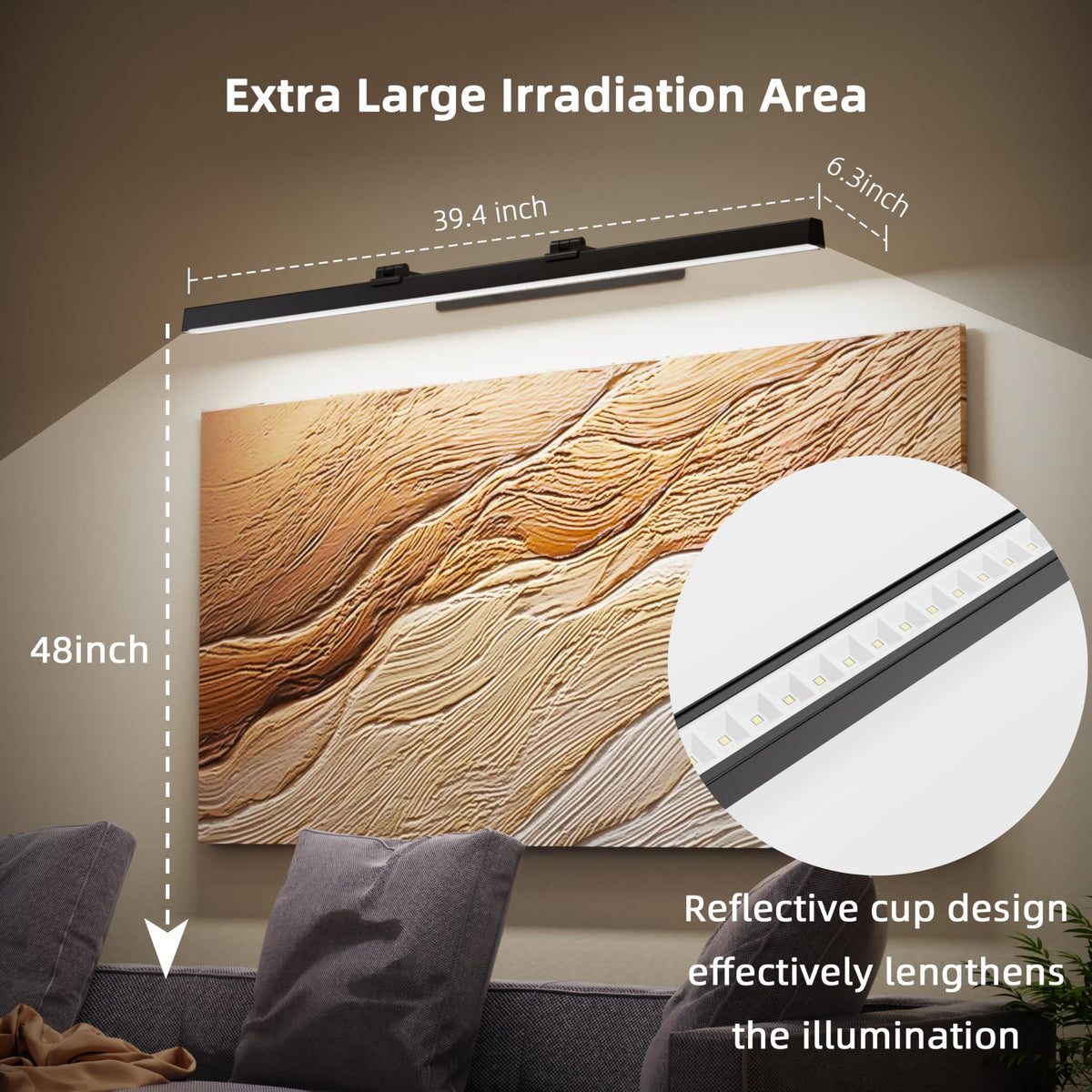 EAYOYAE wall-mount magnetic attachment securing the light on the wall