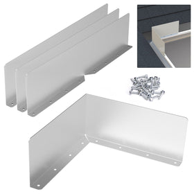 EBaokuup 4-piece gutter valley splash guards protecting gutters from heavy rain overflow.
