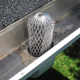 Close-up of EBaokuup downspout protector showing weather-resistant material.