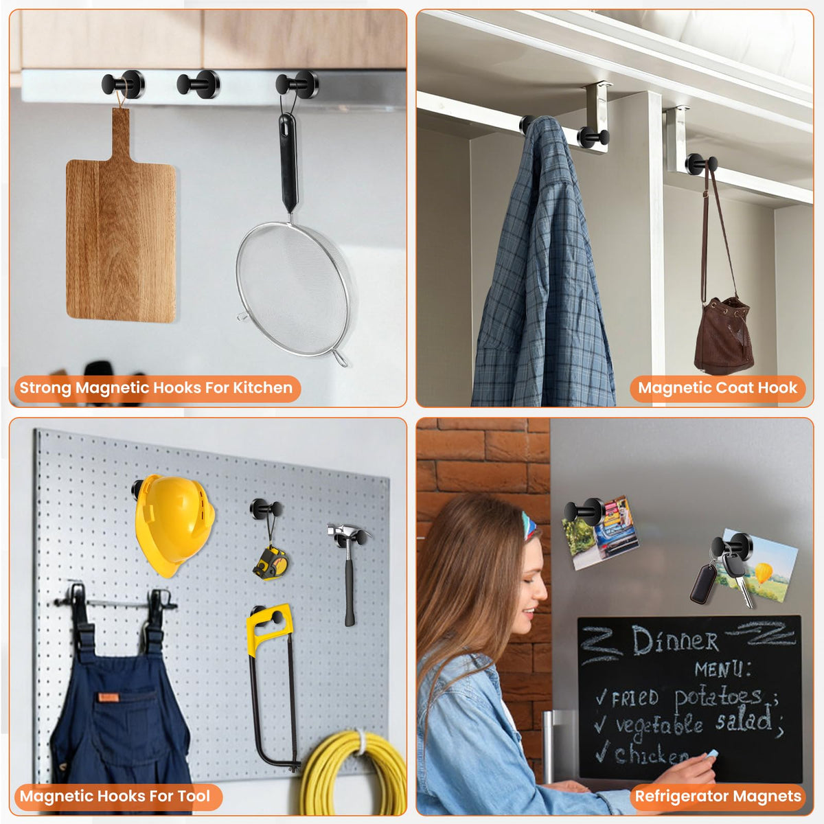 E BAVITE camping magnetic grill hook supports pots and utensils.