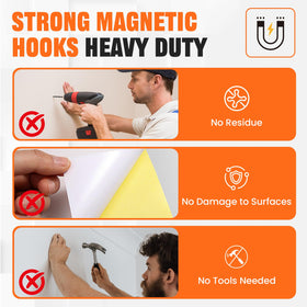 E BAVITE rare-earth magnet hook for garage and workshop use.