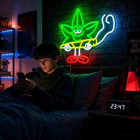 Ebdobgbs leaf neon sign party light brightens events with colorful glow.