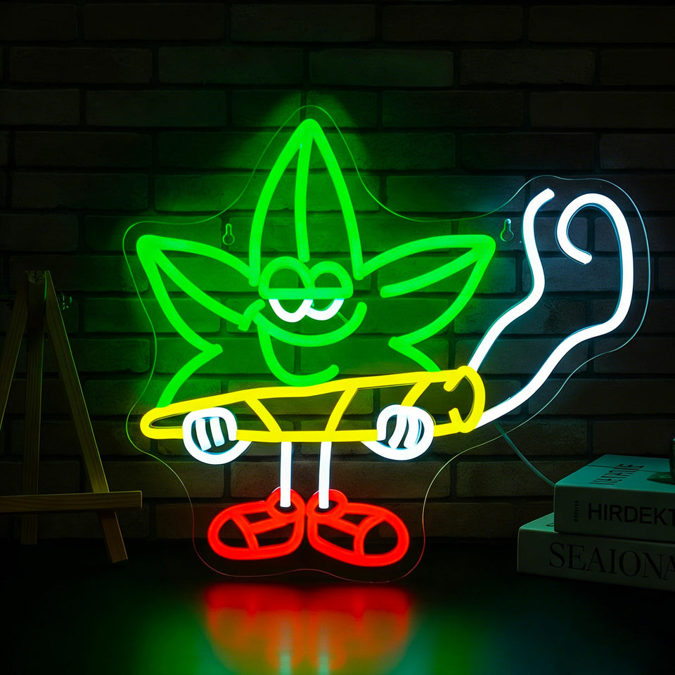 Ebdobgbs leaf neon sign wall-mounted enhances ambience with bright, energy-saving LED lighting.