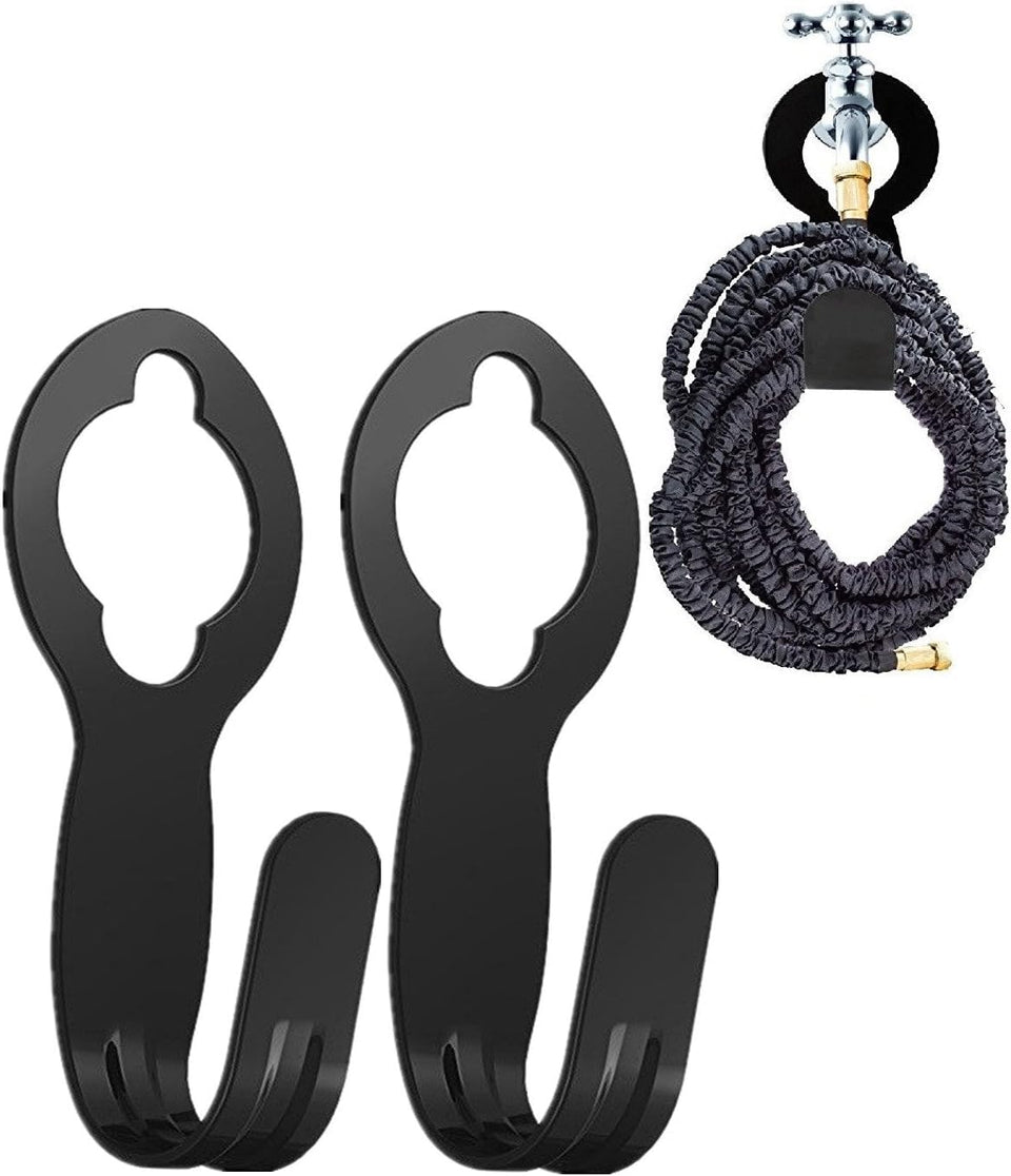 Ebliiny hose hanger wall mount keeps a 50ft expandable hose organized and off the ground.
