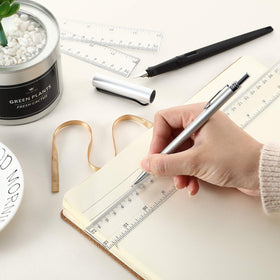 EBOOT 12-inch clear ruler dual-scale helps students read inches and centimeters quickly.