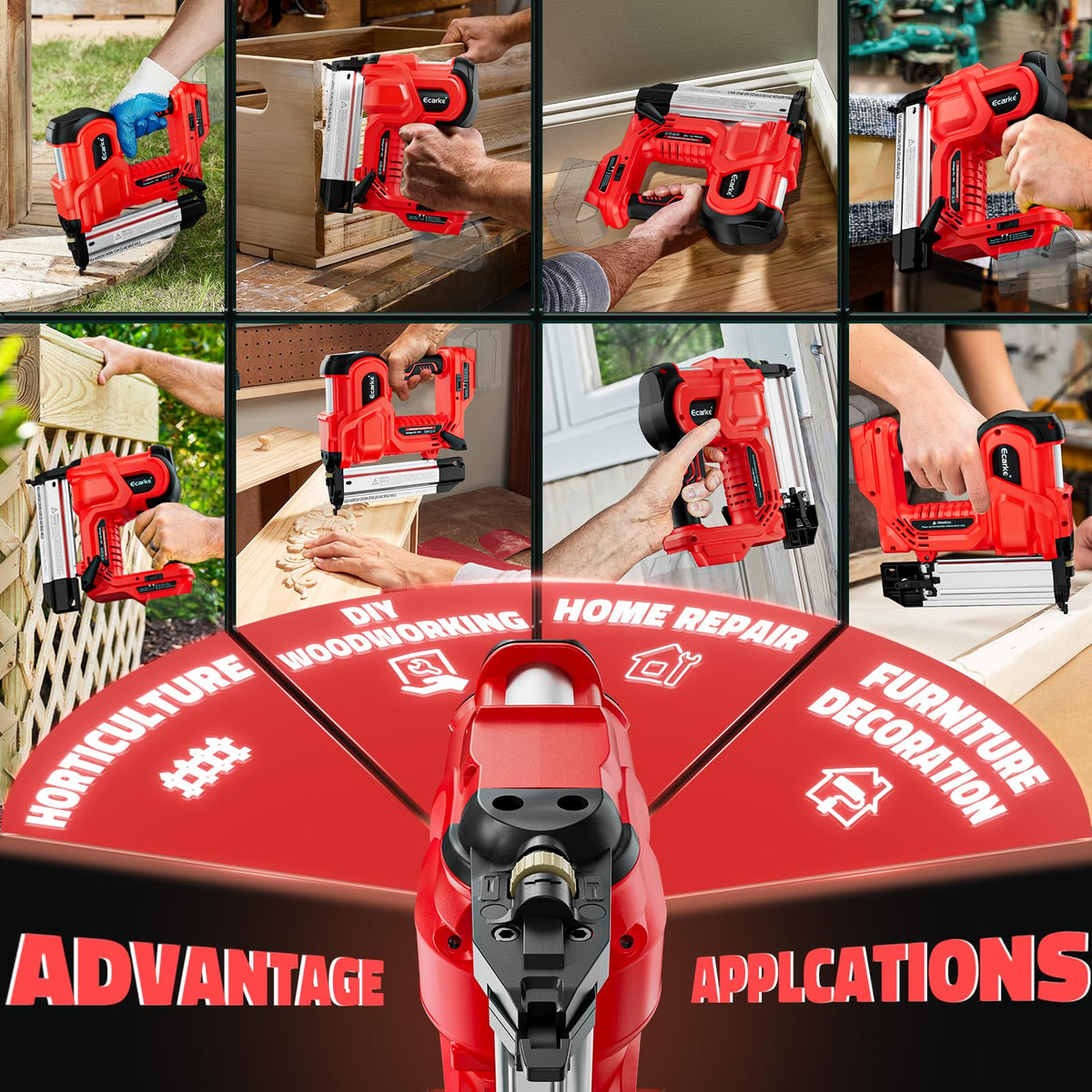 Ecarke 18-gauge nails three-quarter to two-inch for versatile fastening.