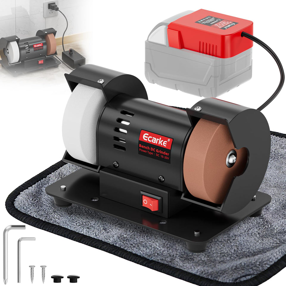 Ecarke 3-inch mini bench grinder compatible with Milwaukee 18V for cordless sharpening