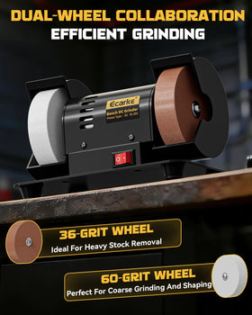 Ecarke 36-grit red wheel for fast stock removal and shaping