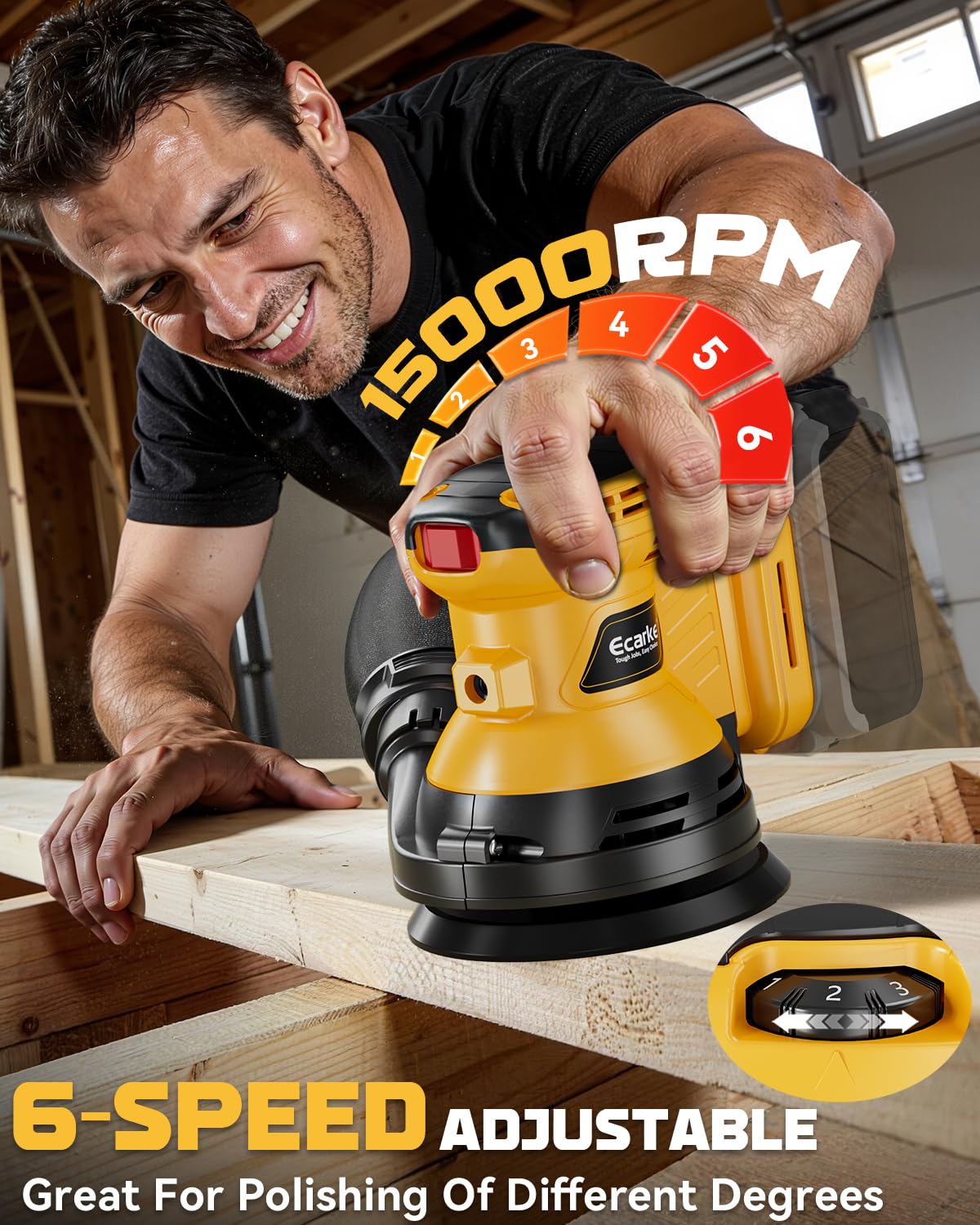Ecarke 6 speed control dial for tailored finish and material removal