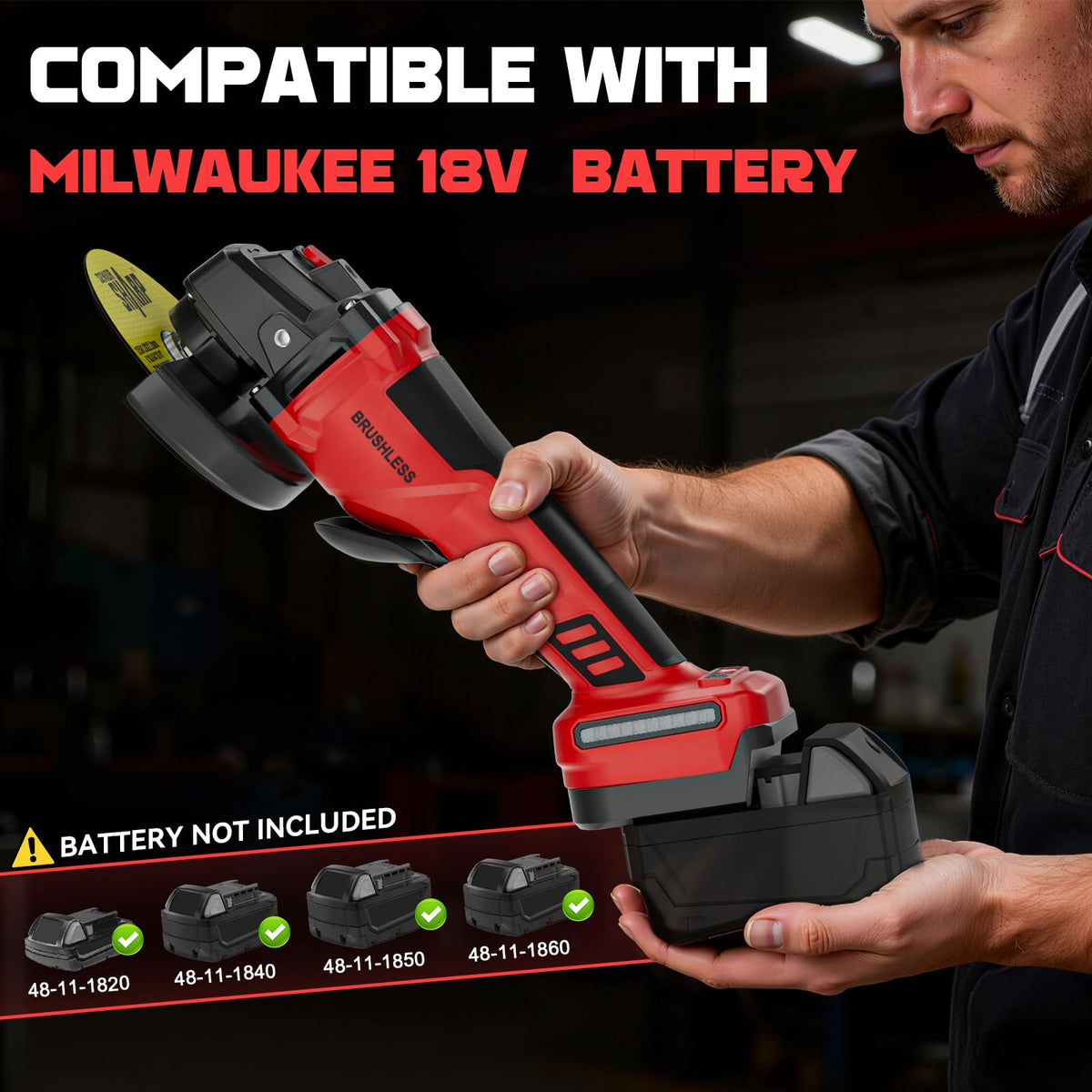 High 9000 RPM performance enables fast metal and tile cutting.