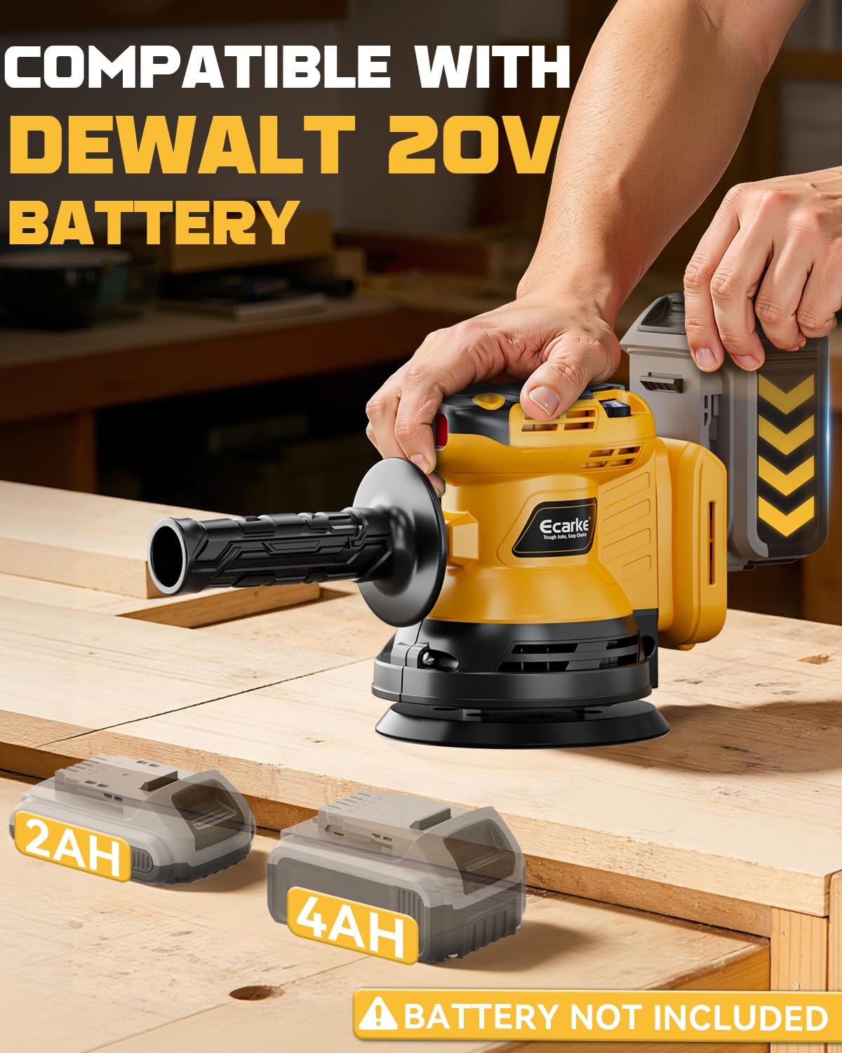 Ecarke auxiliary side handle for stable two handed sanding
