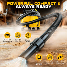 Ecarke brushless motor delivering strong 15KPa suction for tough messes.