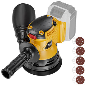 Ecarke cordless random orbital sander with Dewalt 20V compatibility for versatile wood finishing