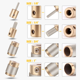 Ecarke diamond grinder bit head 1/4-inch ideal for detailed cuts in stained glass.