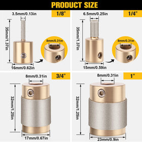 Ecarke diamond grinder bit head 3-4-inch for faster bevels on glass and tile.
