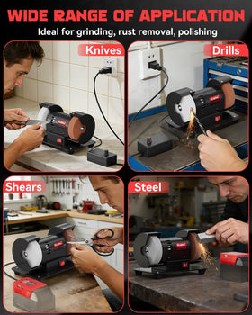 Ecarke dual grinding wheels with 36-grit and 60-grit for stock removal and finishing