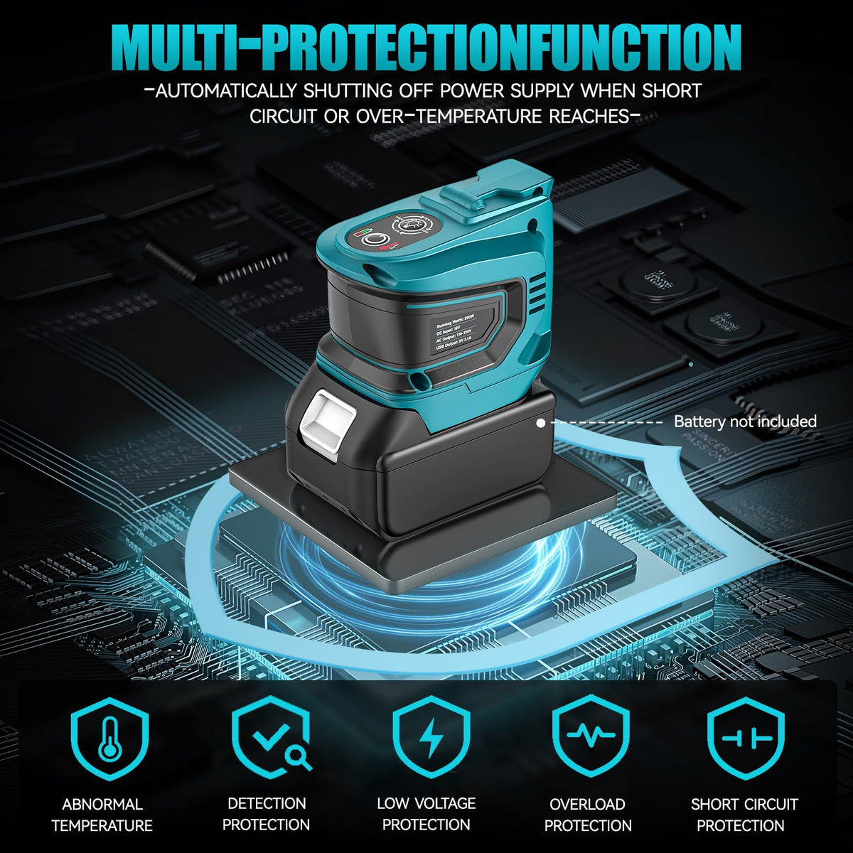 Ecarke Makita 18V inverter USB ports ready to charge devices on the go