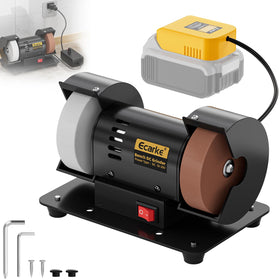 Ecarke mini bench grinder with DeWalt 20V compatibility for cordless sharpening