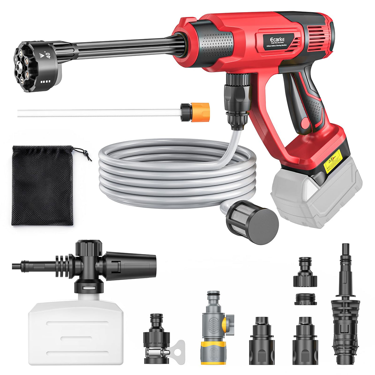 Ecarke portable car cleaning tool with Milwaukee 18V compatibility for cordless operation.