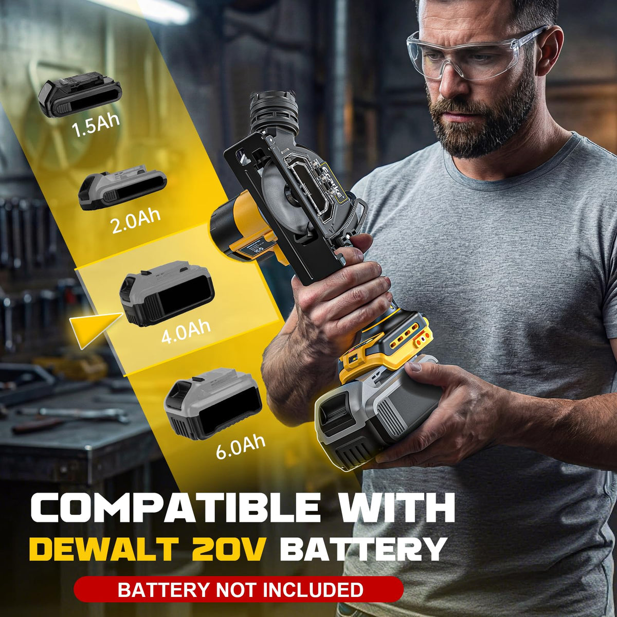 Dust shroud with 1-1/4 inch port enabling efficient dust extraction and cleaner work.