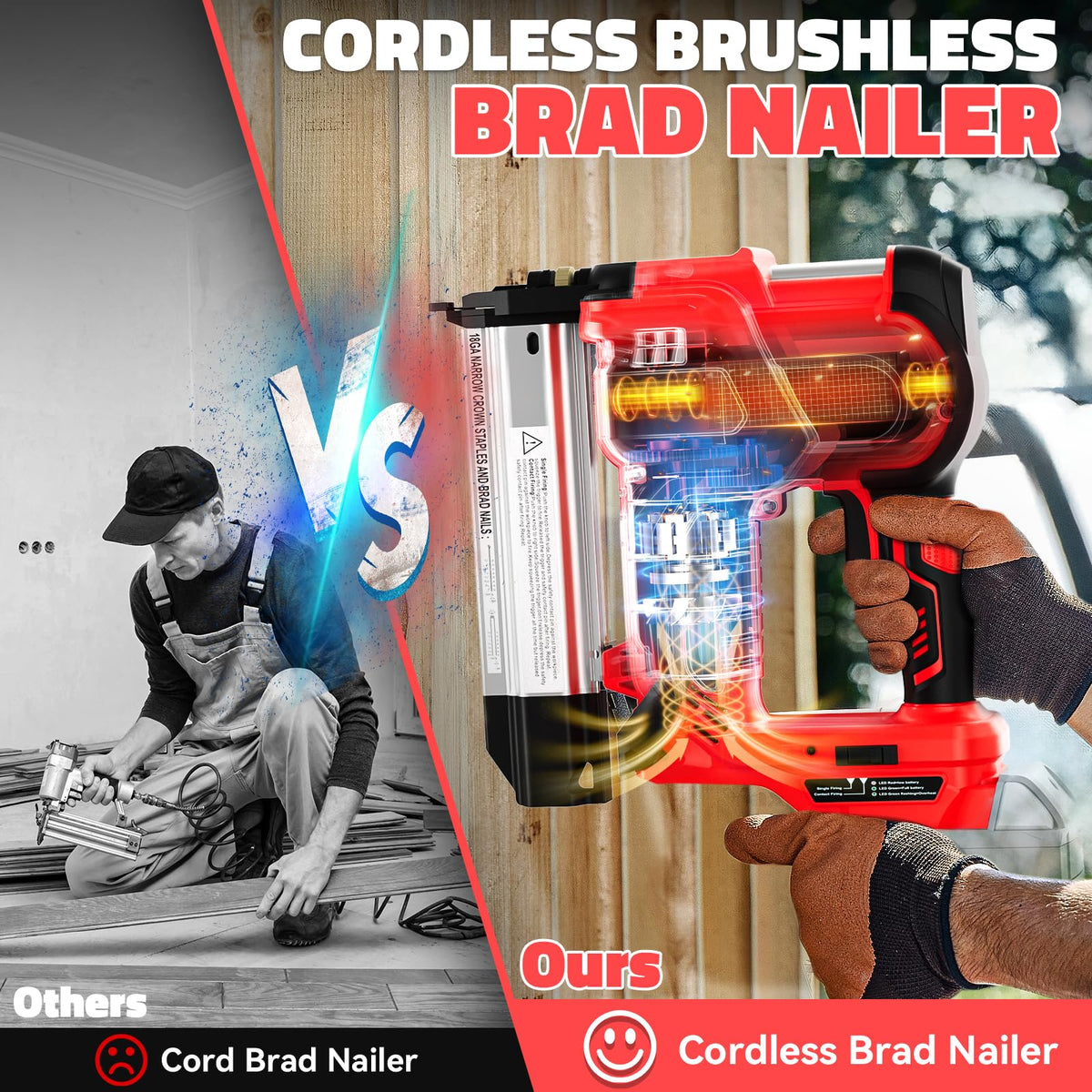 Ecarke single and dual firing modes tailor nail drive to your project.