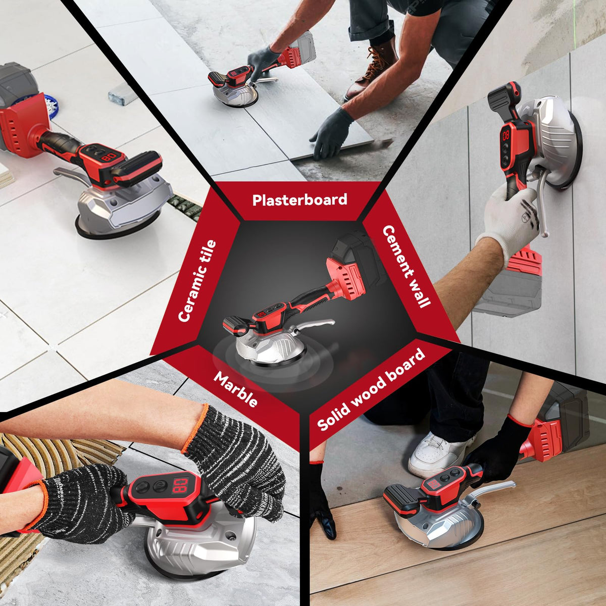 Ecarke compact tiling tool designed for comfortable handling and control.