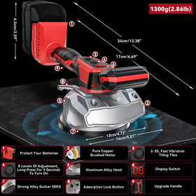 Ecarke tiling tool digital display shows eight adjustable speeds for precision.