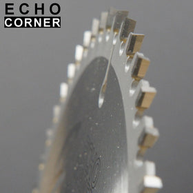 Echo Corner 48-tooth blade finish cut focus for smooth edge on fine joinery.