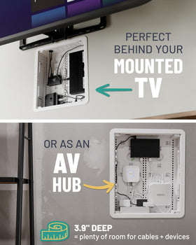 ECHOGEAR recessed in-wall power outlet enables safe, tidy power access.