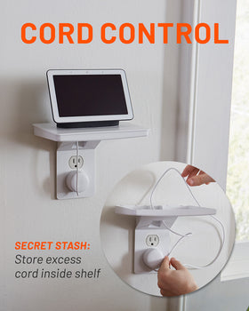 ECHOGEAR Wide Outlet Shelf on a Decora outlet demonstrates compatibility and versatility.